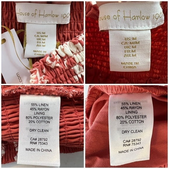 House of Harlow Linen Skirt Set Terracotta Floral Size M NEW - Picture 12 of 12